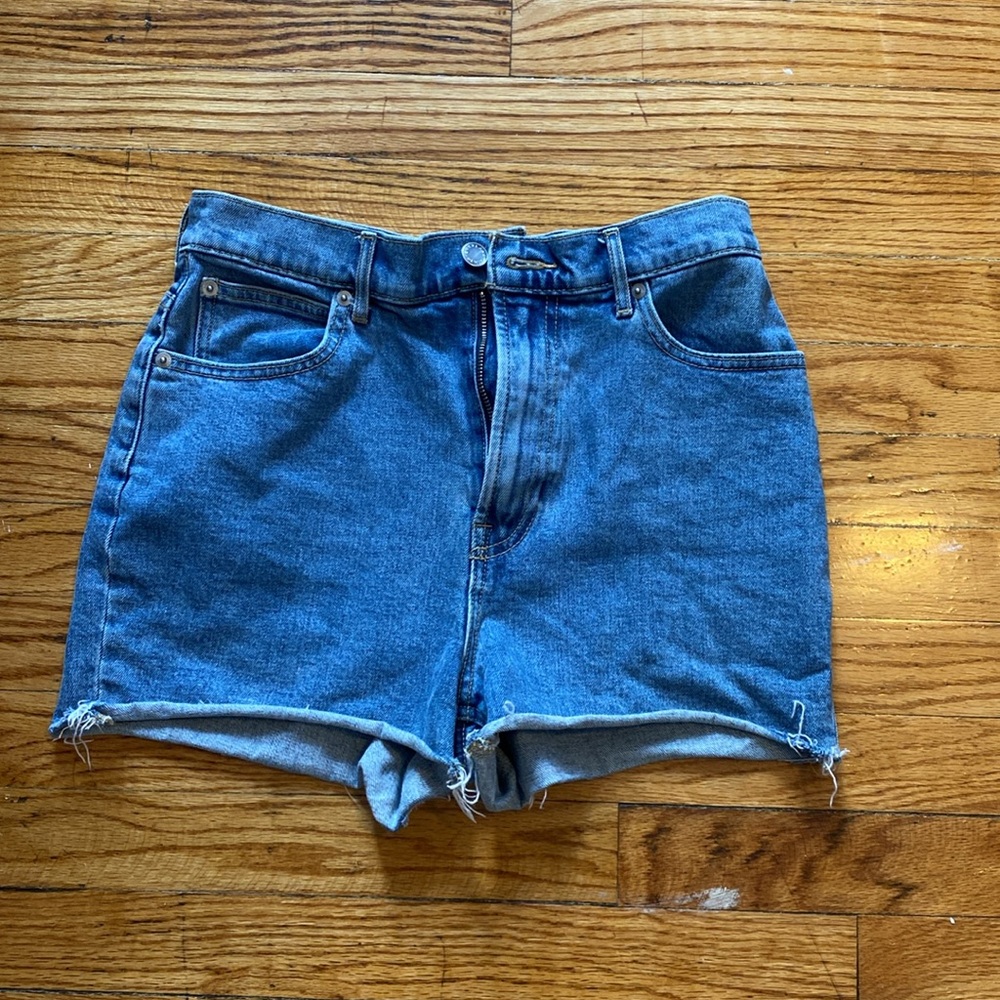 Everlane Way-High denim shorts, size 27
